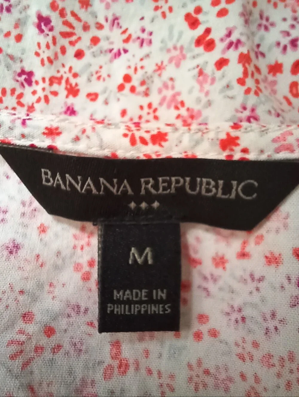 BANANA REPUBLIC Pink Floral Sundress Cotton Puff Sleeve Print Cottagecore Size M - Picture 9 of 12
